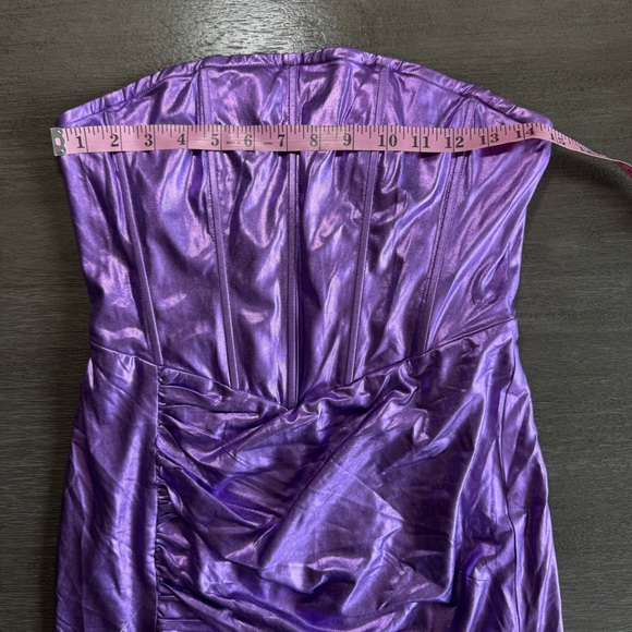 NWT Purple Metallic Neptune Mini Dress Corset Strapless Fashion Nova M - Picture 11 of 12